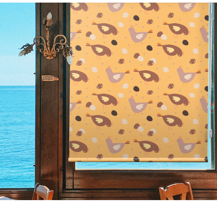 Store enrouleur cuisine animaux poussin orange - TenStickers