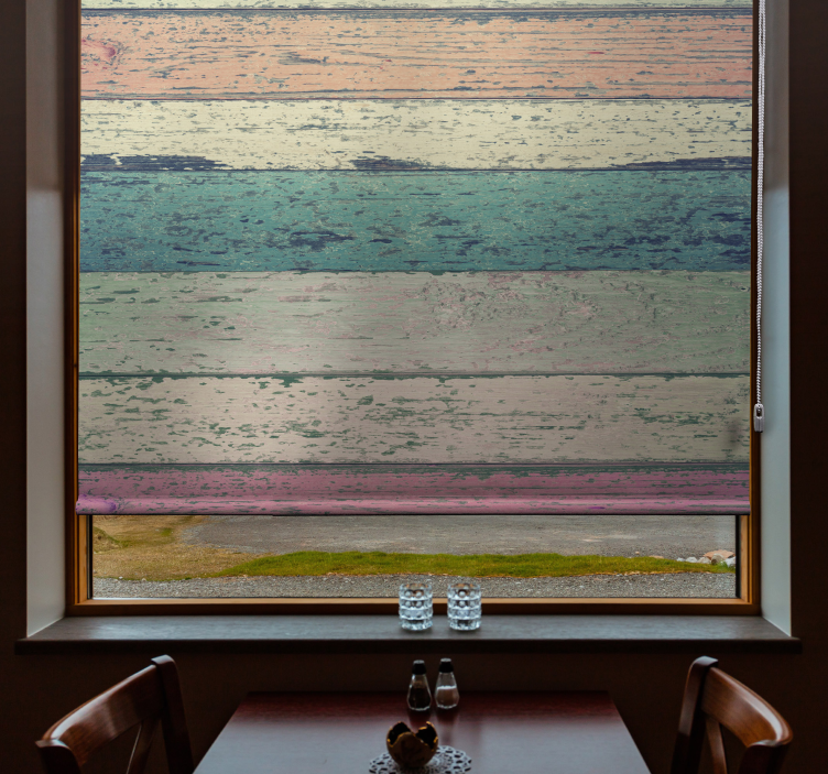 Store enrouleur cuisine bois vieux clair - TenStickers