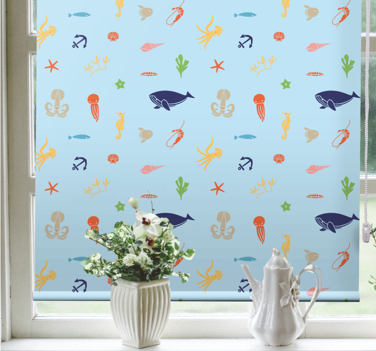 Store enrouleur salle de bain motif marin - TenStickers