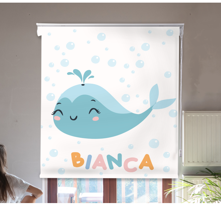 Stores avec des dessins Bonne baleine avec nom - TenStickers