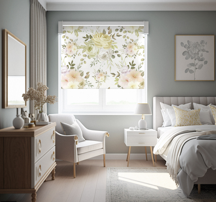 Stores fleurs Beau sticker floral sans couture - TenStickers