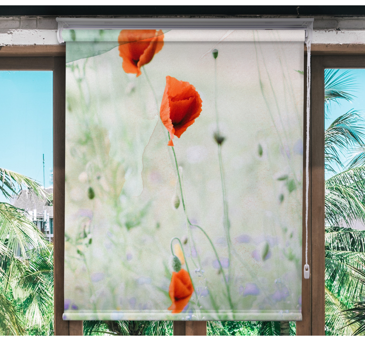 Stores fleurs Coquelicots rouges tachés - TenStickers