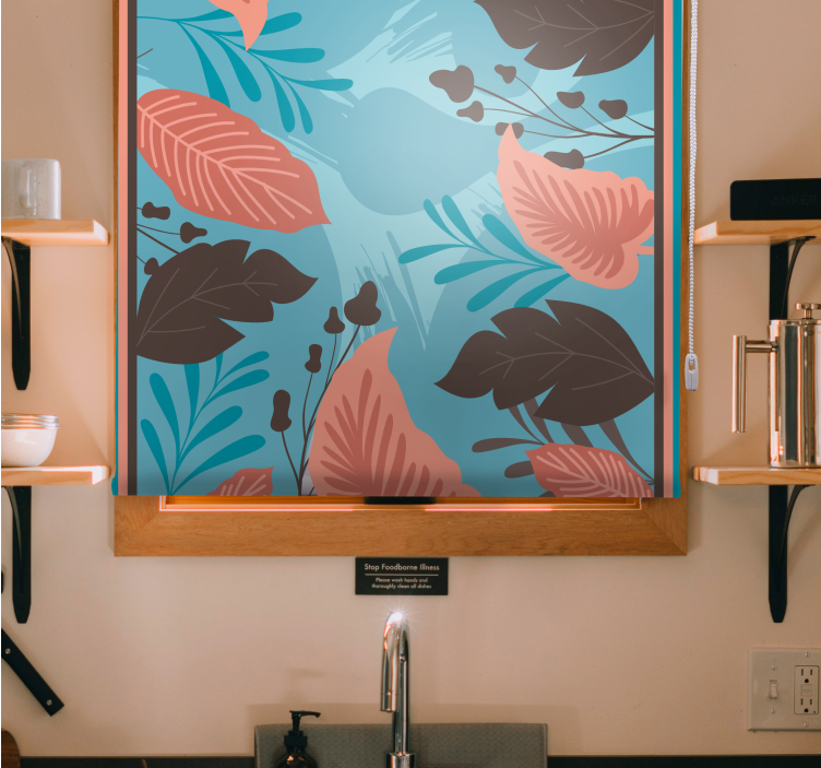 Stores enrouleurs fleurs et plantes arrangement feuillu - TenStickers