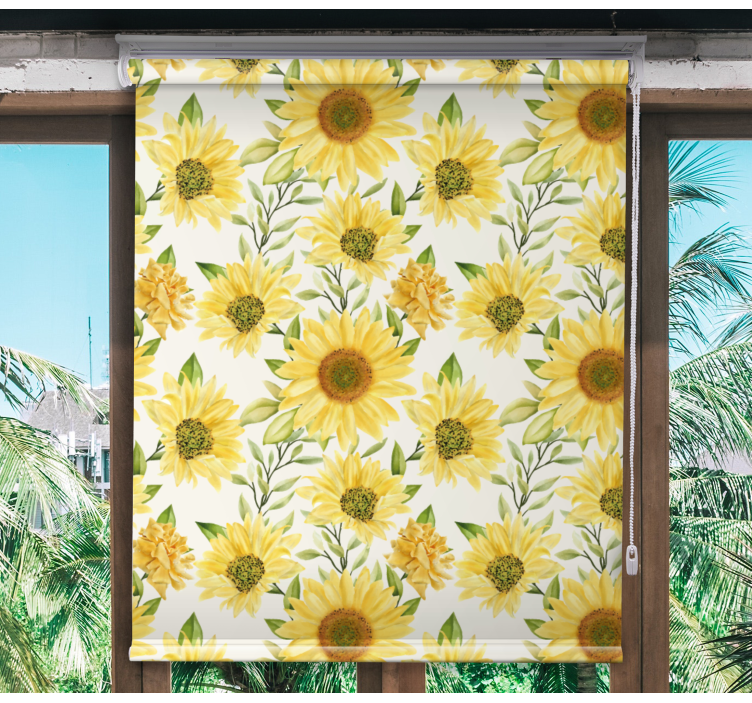 Stores enrouleurs fleurs et plantes arrangement tournesols - TenStickers