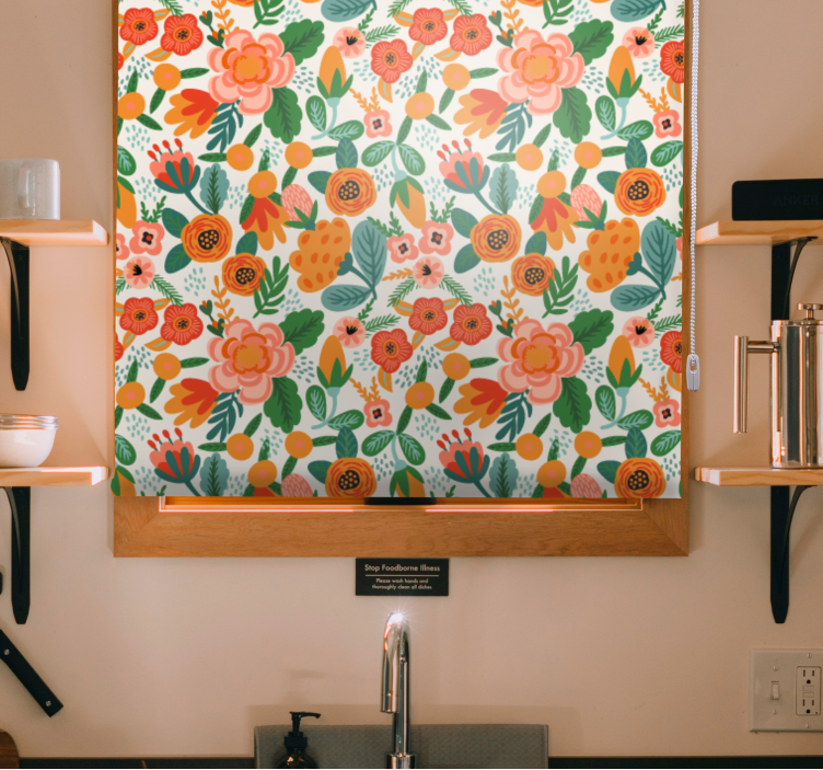 Stores enrouleurs fleurs et plantes design floral - TenStickers