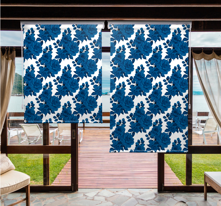 Stores enrouleurs fleurs et plantes motif de fleur d'azur - TenStickers
