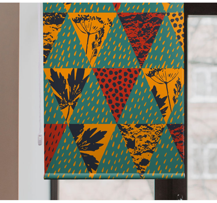 Store enrouleur moderne motif floral géométrique - TenStickers