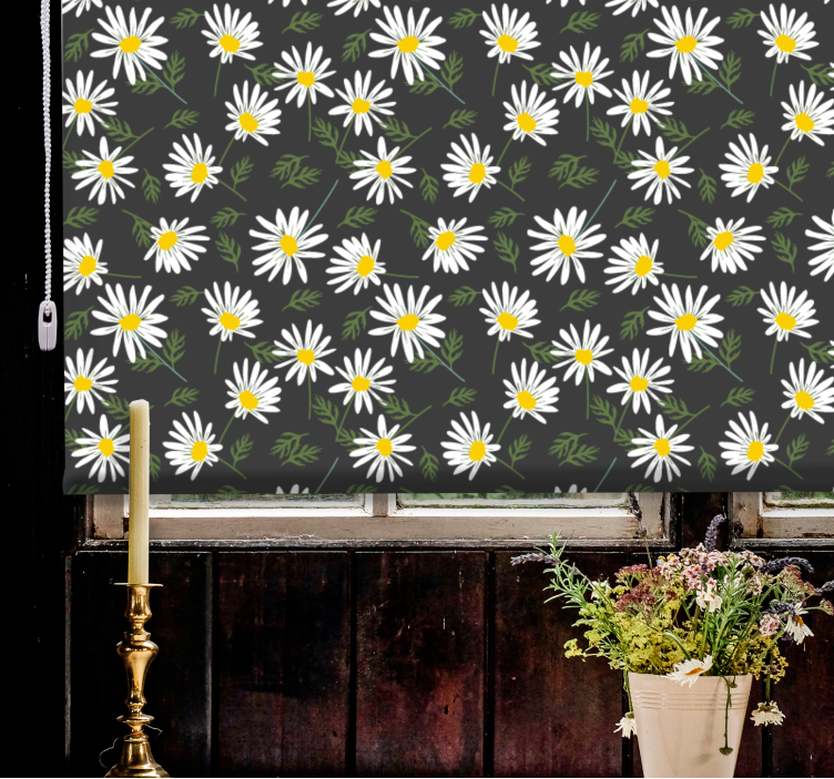 Stores enrouleurs fleurs et plantes motif marguerite - TenStickers