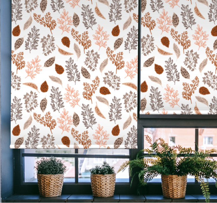 Stores enrouleurs fleurs et plantes motif marron d'automne - TenStickers
