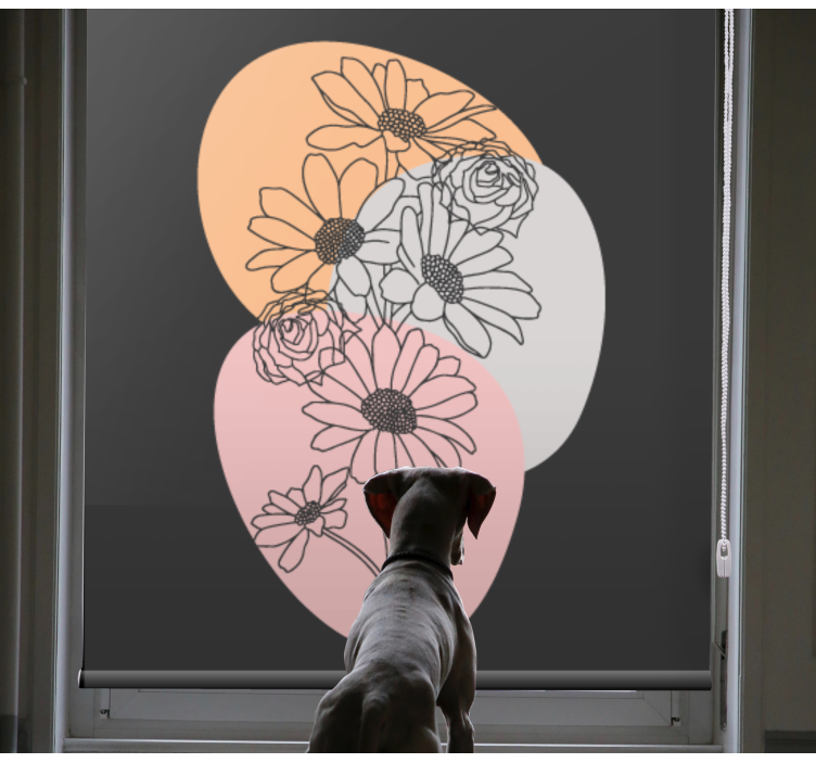 Stores enrouleurs fleurs et plantes motifs abstraits - TenStickers