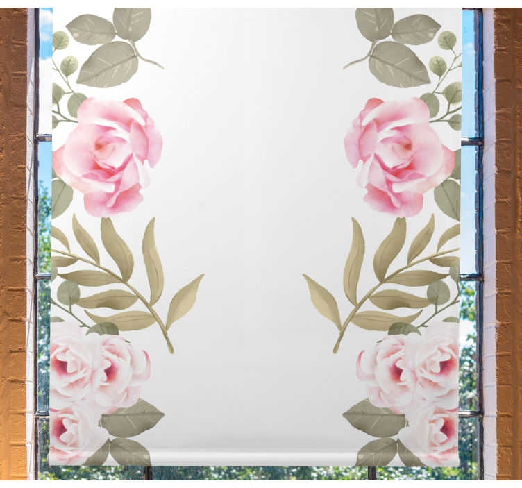 Stores enrouleurs fleurs et plantes roses douces blanches - TenStickers