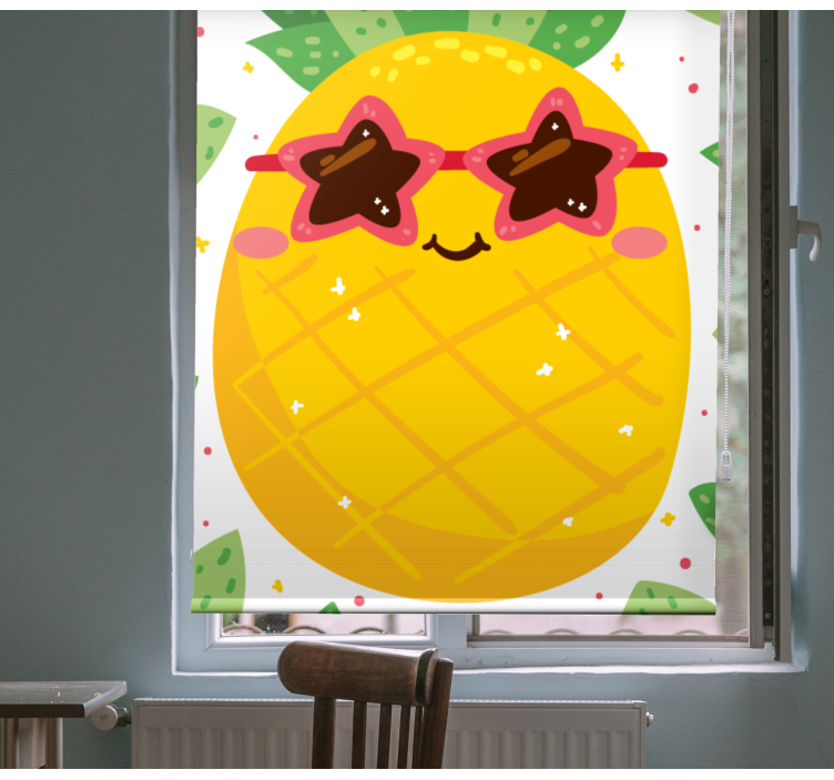 Store enrouleur cuisine ananas avec lunettes de soleil rose - TenStickers