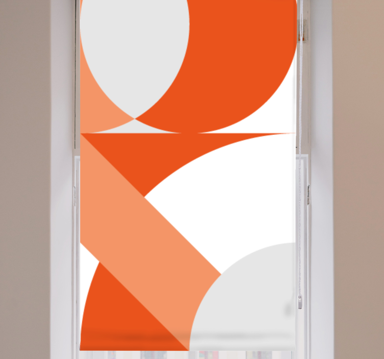 Stores salon Bloc de couleur blanc orange - TenStickers