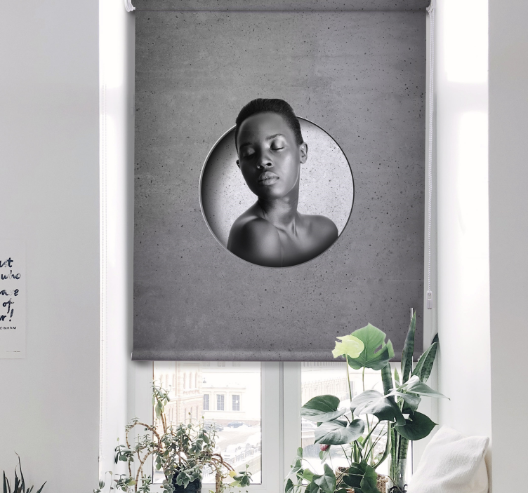 Store enrouleur salon imitation béton image personnalisée - TenStickers