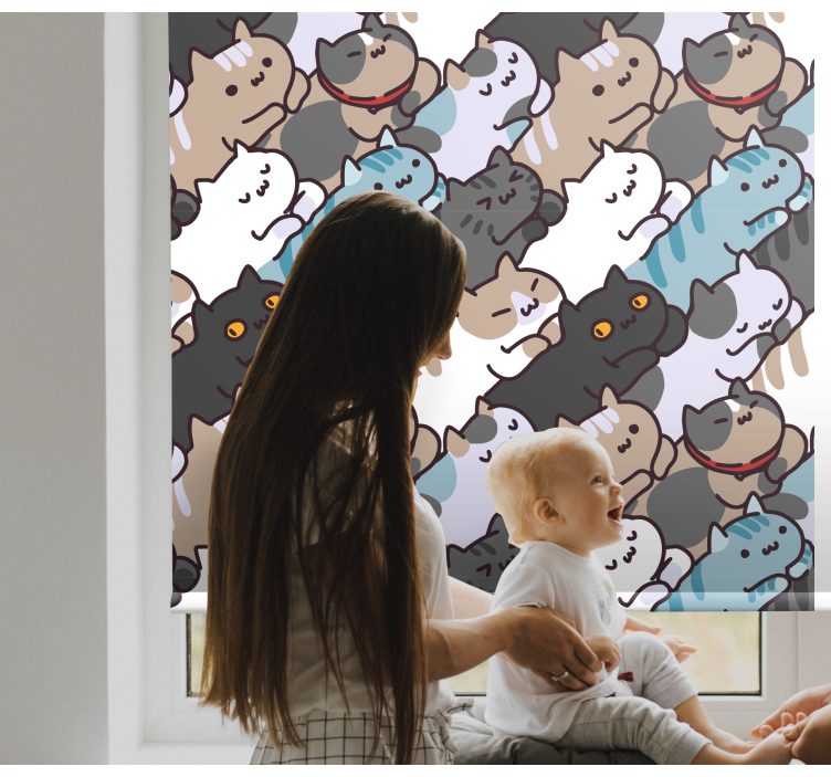 Stores enfants sticker de sommeil de chats mignons - TenStickers