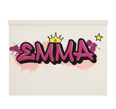 Store enrouleur pour chambre enfant graffiti personnalisé rose - TenStickers