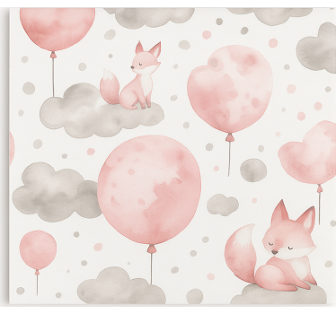 Store enrouleur chambre enfant ballons et nuages pastel - TenStickers