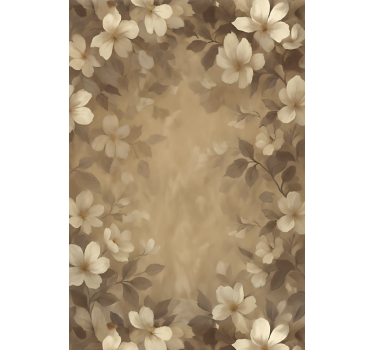 Store enrouleur salon fleurs peintes en beige - TenStickers
