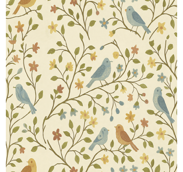 Store enrouleur salon oiseau et branche colorés - TenStickers