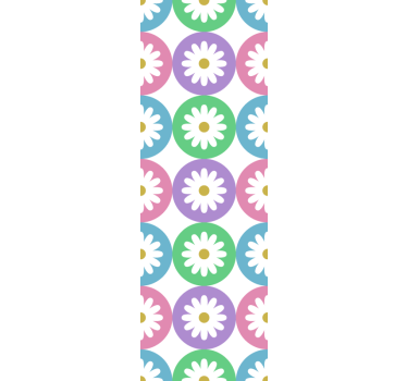 Store enrouleur cuisine motifs cercles marguerites - TenStickers