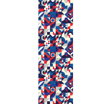 Store enrouleur cuisine motif mosaïque rouge et bleu - TenStickers