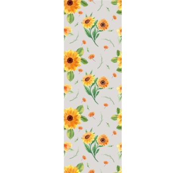 Store enrouleur cuisine motif fleurs aquarelle tournesol - TenStickers