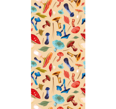 Store enrouleur cuisine dessin champignon lavable - TenStickers