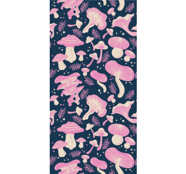 Store enrouleur cuisine motif champignons roses - TenStickers