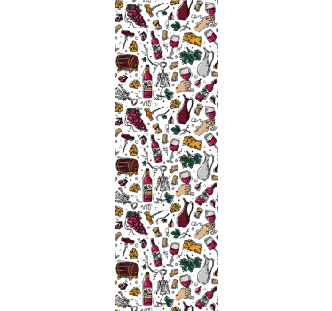 Store enrouleur cuisine motif vintage raisins vin fromage - TenStickers