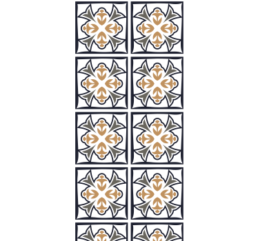 Store enrouleur cuisine carreaux portugais beige et noir - TenStickers