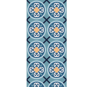 Store enrouleur cuisine carreau portugais bleu mer - TenStickers