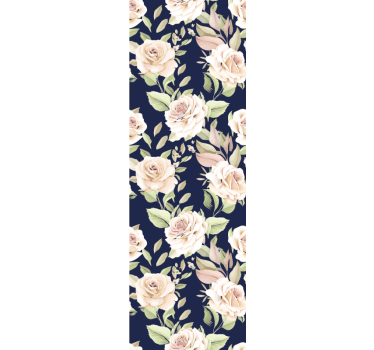 Store enrouleur cuisine motif rose vintage sur bleu - TenStickers