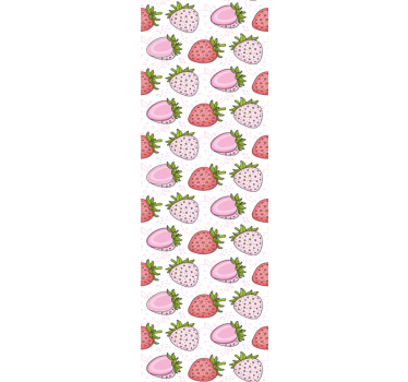 Store enrouleur cuisine fraises roses et rouges sans couture - TenStickers