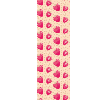 Store enrouleur cuisine motif fraises sur beige - TenStickers