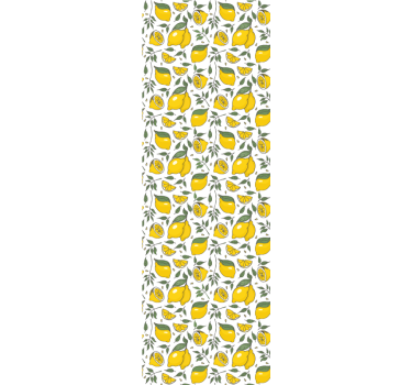 Store enrouleur cuisine citrons et fleurs crème - TenStickers