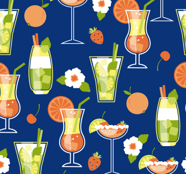 Store enrouleur cuisine vintage avec cocktails - TenStickers