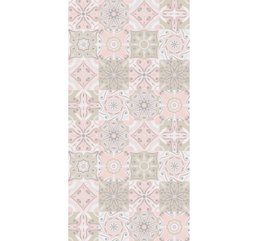 Store enrouleur cuisine carreaux roses et gris - TenStickers