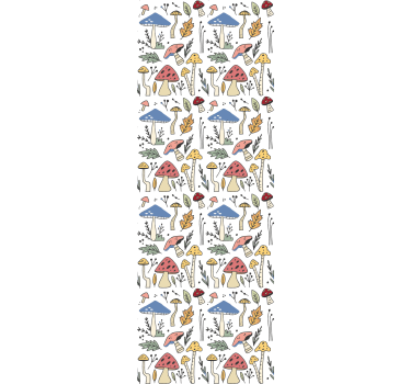 Store enrouleur cuisine motif champignons dessinés à la main - TenStickers