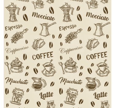 Store enrouleur cuisine motifs de café en 3d - TenStickers