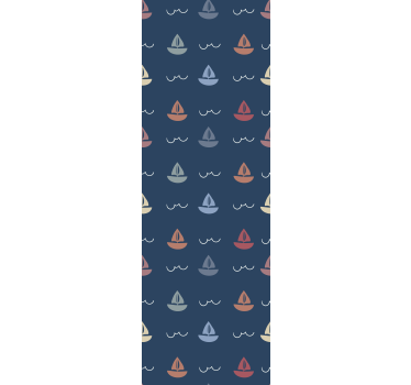 Store enrouleur chambre enfant motif bateaux à voile - TenStickers