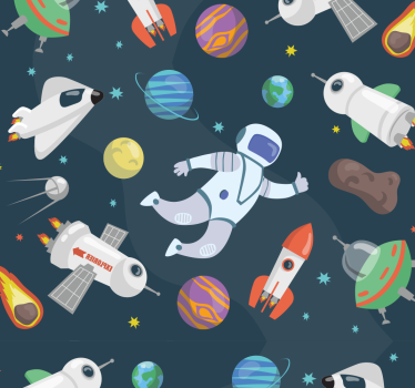 Store enrouleur chambre enfant aventure spatiale - TenStickers