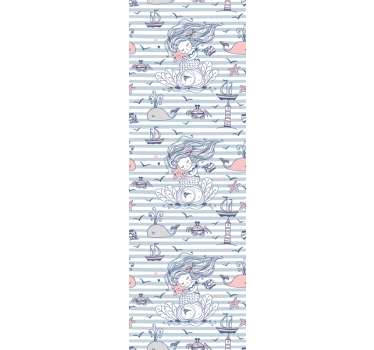Store enrouleur chambre enfant sirènes et créatures marines - TenStickers