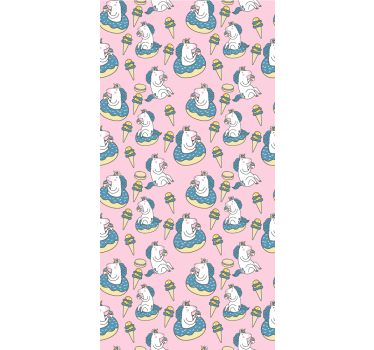 Store enrouleur chambre enfant licornes et cônes glacés - TenStickers