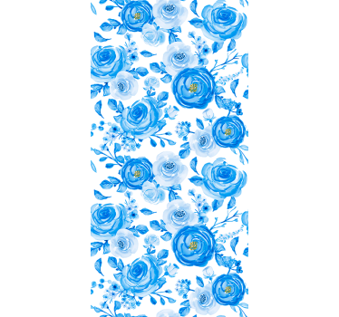 Store enrouleur chambre enfant horloges fleurs bleu nordique - TenStickers