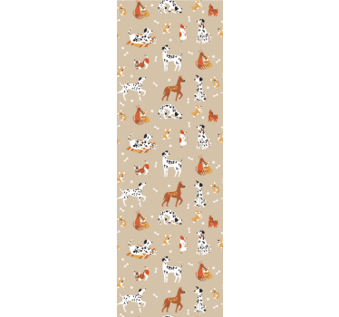 Store enrouleur chambre enfant chiens mignons sur beige - TenStickers