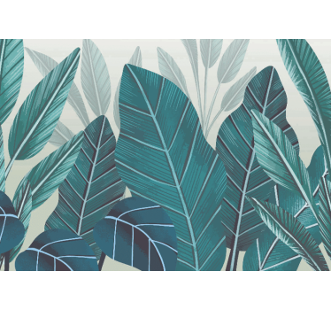 Store enrouleur cuisine feuilles tropicales aquarelle 3d - TenStickers
