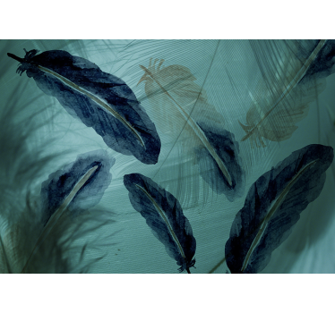 Store enrouleur cuisine plume aquarelle esthétique - TenStickers
