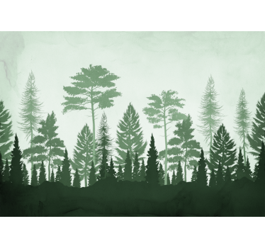 Store enrouleur cuisine arbres scandinaves verts - TenStickers