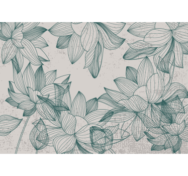 Store enrouleur cuisine silhouettes de fleurs - TenStickers