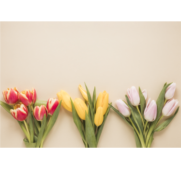 Store enrouleur cuisine trois couleurs de fleurs - TenStickers